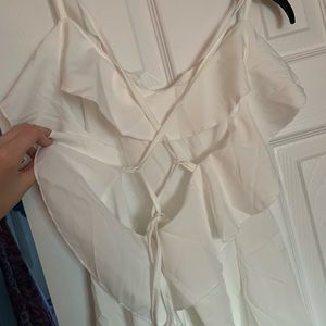 white sun dress with lace up back!